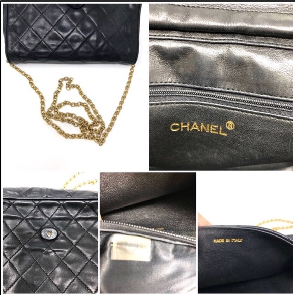 Auth CHANEL Matelasse Lambskin Chain Crossbody - Picture 7 of 8